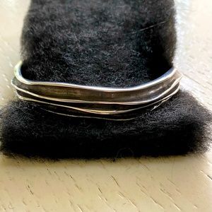 Sterling silver cuff bracelet.